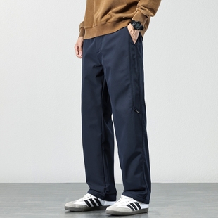 直筒休闲裤男2025秋冬新款裤子三防冲锋裤宽松阔腿男裤