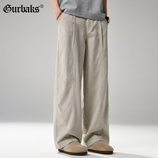 Gurbaks牛仔裤子男2026新款宽松直筒修身高级感莱赛尔美式休闲裤