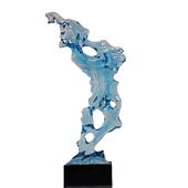 铂晶透明雕塑摆件酒店玄关客厅现代装 饰树脂太湖石样板间售楼处抽