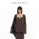 CNLEEWEI2025秋季 新款 U领纯色简约高级松弛感麻感套头毛织上衣