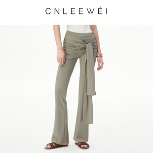 裙女 显瘦两件套微喇针织裤 CNLEEWEI26春新款 女士休闲松弛修身