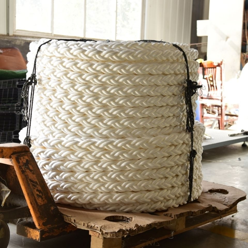 船用缆绳八股编缆绳高分子海绳抛锚绳定做船用大绳三股绳船舶厂家