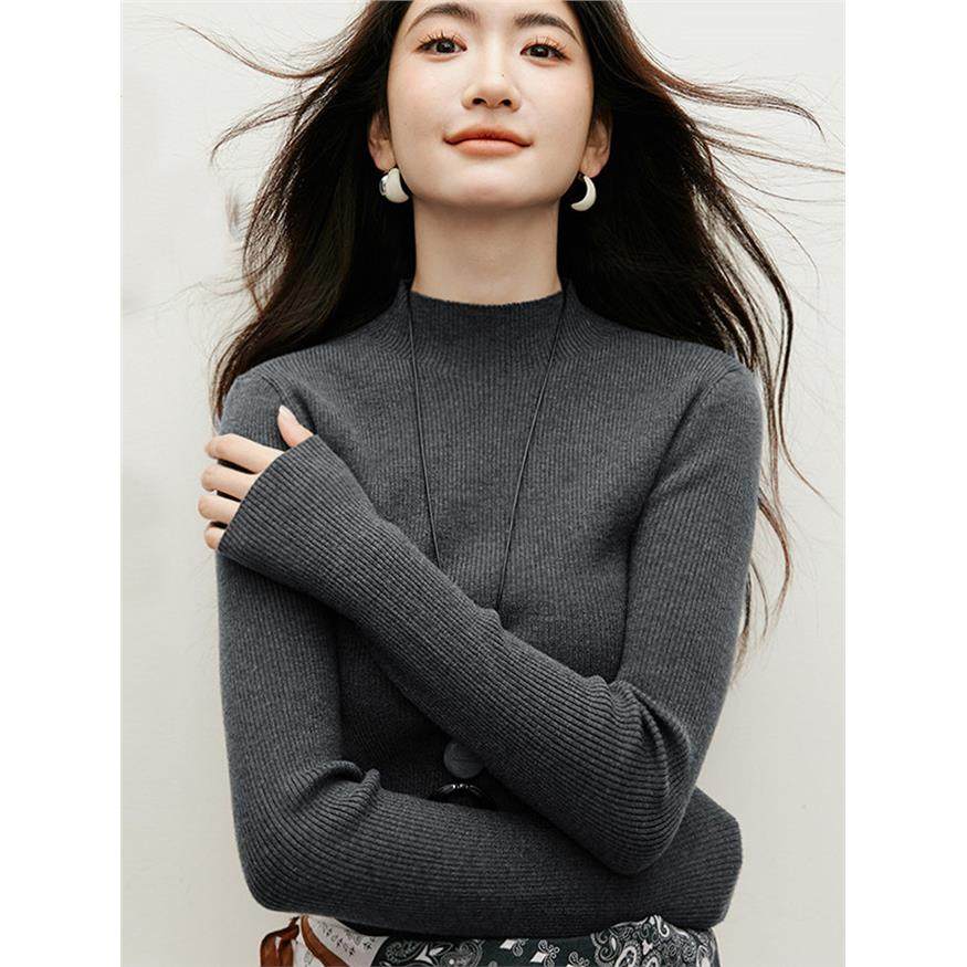 100%纯羊毛衫女显瘦针织衫2025秋冬新款女装打底衫内搭半高领毛衣,女装/女士精品,毛衣,淘宝优惠券,粉丝福利购,淘宝优惠卷