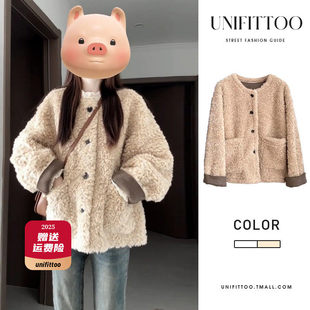 韩系羊羔毛外套女装2025秋冬季新款爆巨好看小香风摇粒绒加厚短款