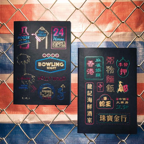 Daycraft德格夫旗舰霓虹灯系列A5横线笔记本子横格记事本创意手账本怀旧礼品礼物