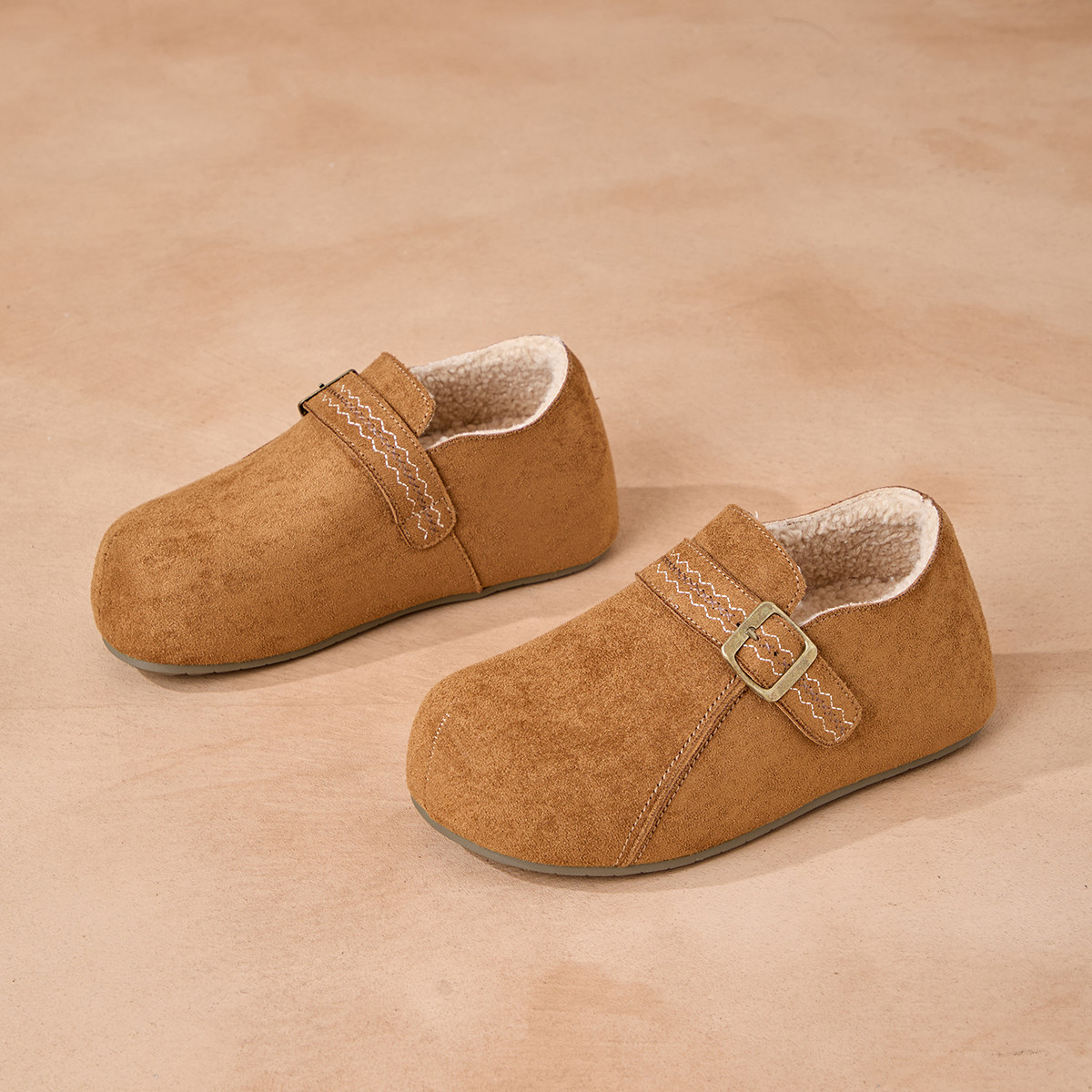 反绒皮魔术贴勃肯鞋女厚底软底一脚蹬加绒保暖休闲鞋2025冬季新款,女鞋,时尚休闲鞋,淘宝优惠券,粉丝福利购,淘宝优惠卷