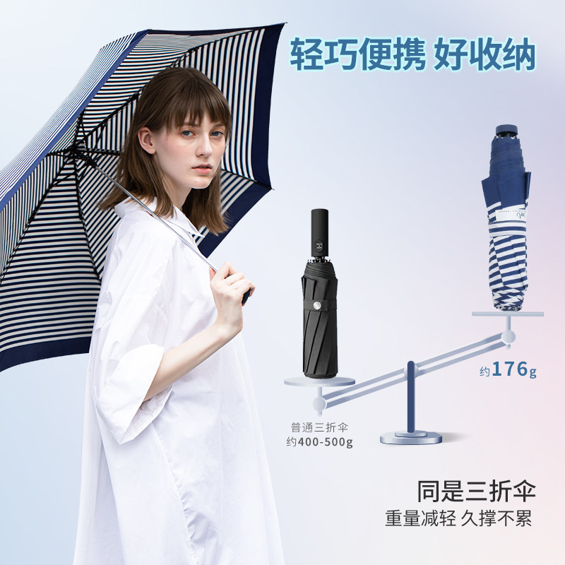 珍妮花Jnc遥远的太鼓三折防晒遮阳伞超轻抗风双人伞晴雨两用雨伞,居家日用,伞,淘宝优惠券,粉丝福利购,淘宝优惠卷