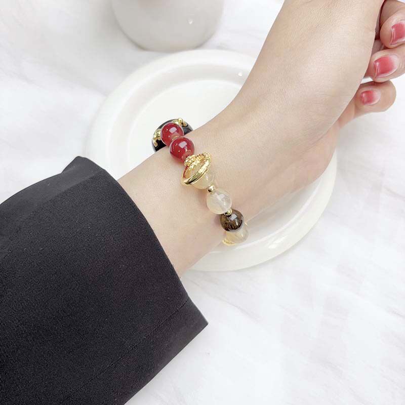 哪吒红玛瑙手链表带女iwatchs11小众设计氛围感s941mm手镯式腕带