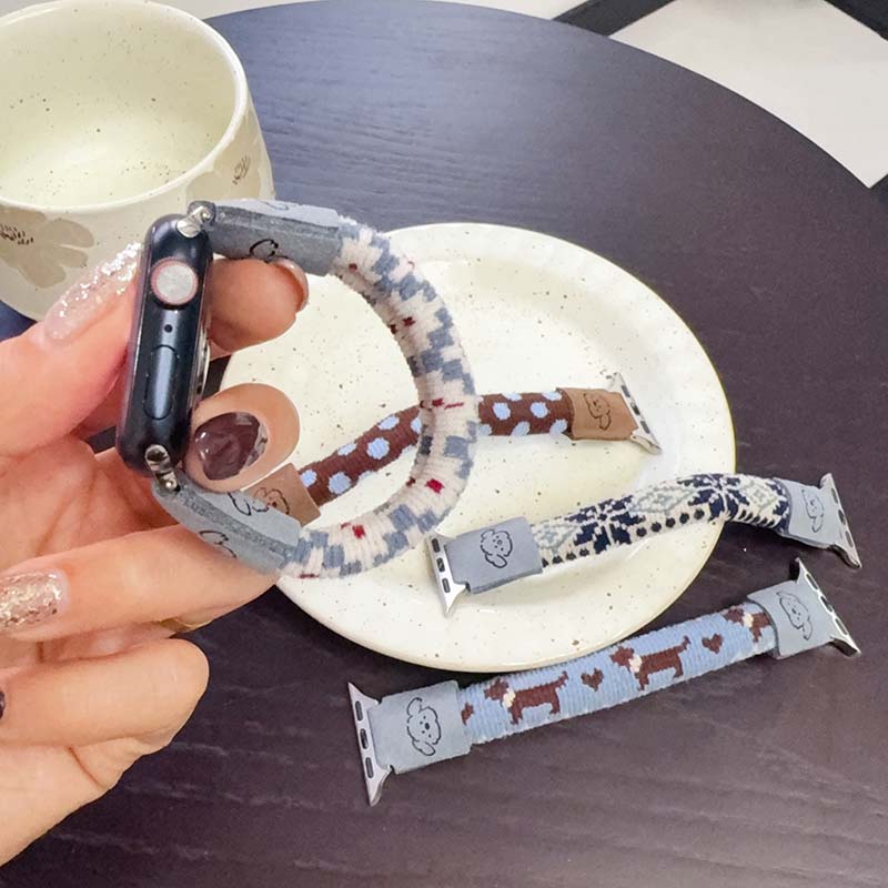 秋冬s9适用卡通图案编织毛绒发圈