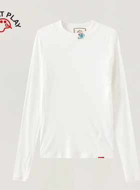 INNAT PLAY2025秋季新款百搭插肩袖高弹罗纹打底上衣女PM31BL021A