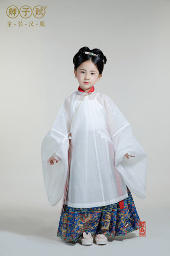 卿子赋童装汉服仿真丝明制长衫夏