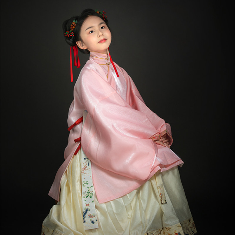 卿子赋原创明制汉服女童立领斜襟长衫梅嫣春雾女宝儿童马面裙春秋,童装/婴儿装/亲子装,汉服,淘宝优惠券,粉丝福利购,淘宝优惠卷