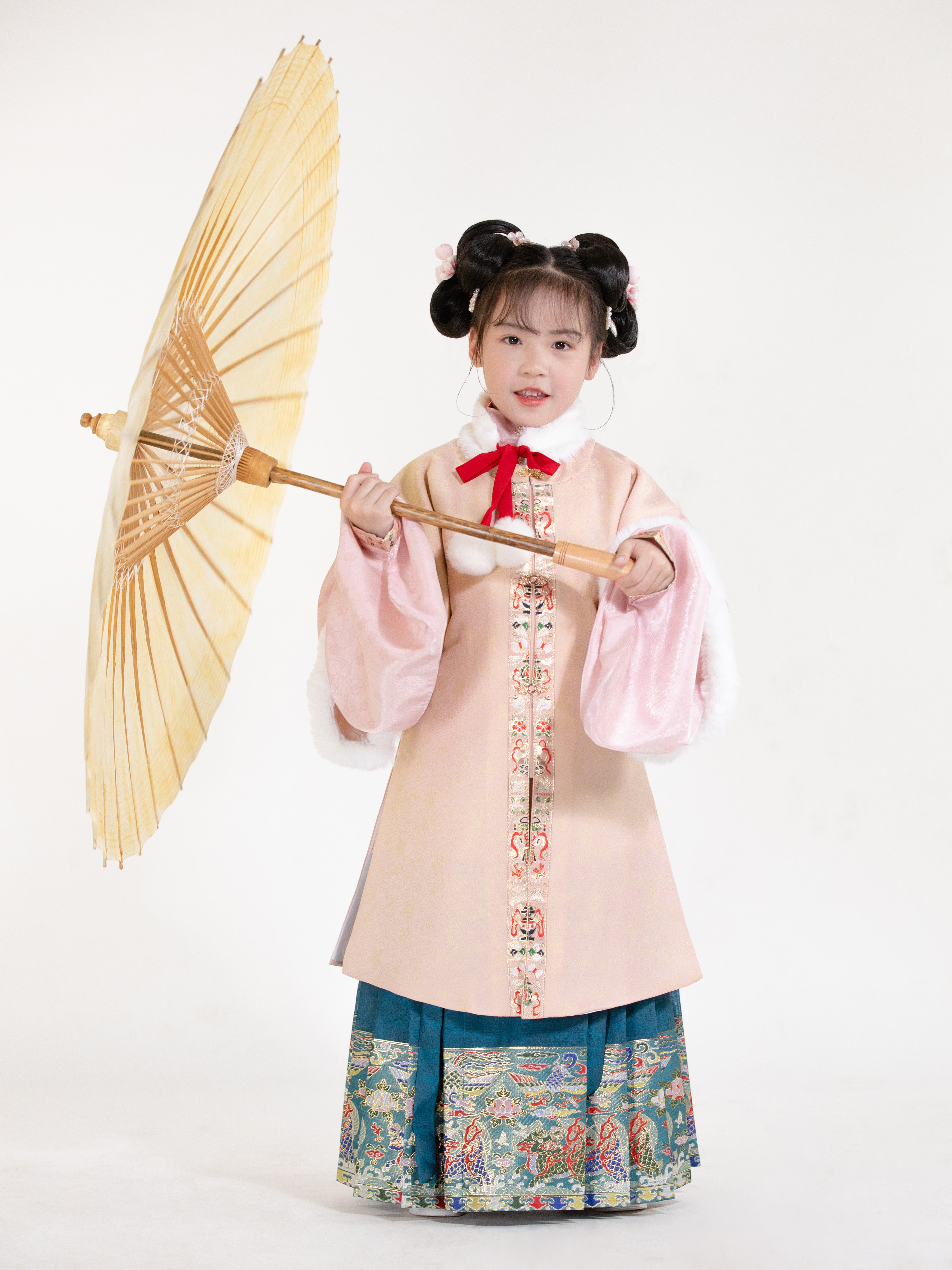 卿子赋童装汉服明制圆领对襟披袄女童马面裙毛边加厚拜年服秋冬款,童装/婴儿装/亲子装,汉服,淘宝优惠券,粉丝福利购,淘宝优惠卷