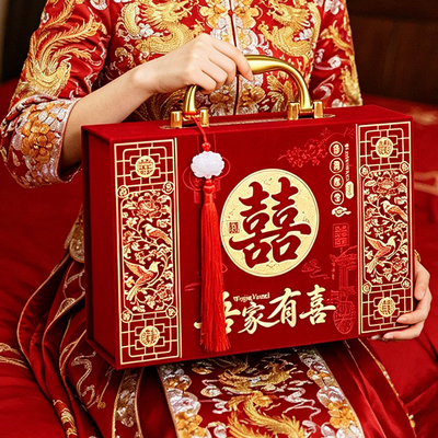 高档礼金箱结婚专用彩礼钱盒子