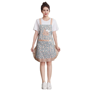 新款时尚餐饮围裙家用厨房防污女洋气公主韩版可爱做饭围腰工作服