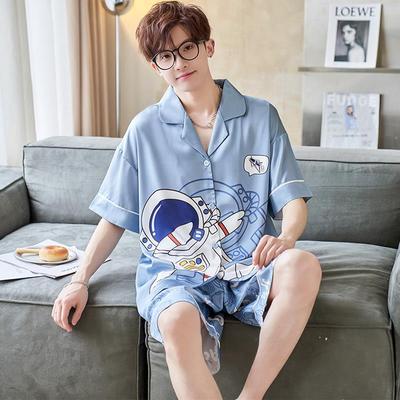 蜡笔小新冰丝男款睡衣短袖夏季夏天薄款学生青少年大童大码家居服