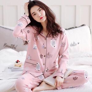 睡衣女士春秋冬夏季纯棉长袖薄款家居服大码舒适妈妈套装休闲新款
