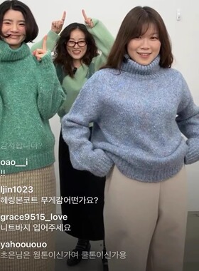 sienne氛围感保暖高领杂色毛衣25冬季韩货定制