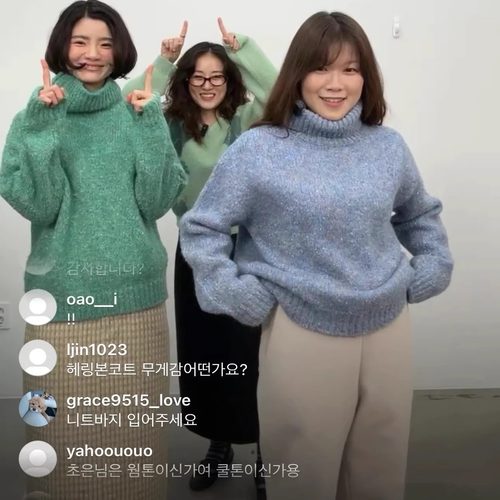 sienne氛围感保暖高领杂色毛衣25冬季韩货定制