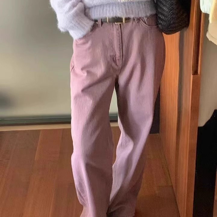 signature复古休闲直筒牛仔裤25秋季新款韩货定制