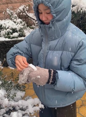 smoothmood纯色厚实连帽短款羽绒服25冬季新款韩货定制