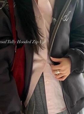 smoothmood字母刺绣宽松加绒连帽卫衣25秋冬新款韩货定制