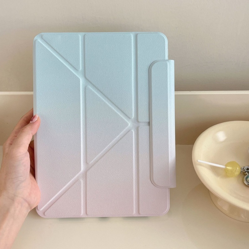 2025ipadAir7平板保护套3+y折pro11磁吸防弯4/5/6渐变色ipad11亚克力保护壳