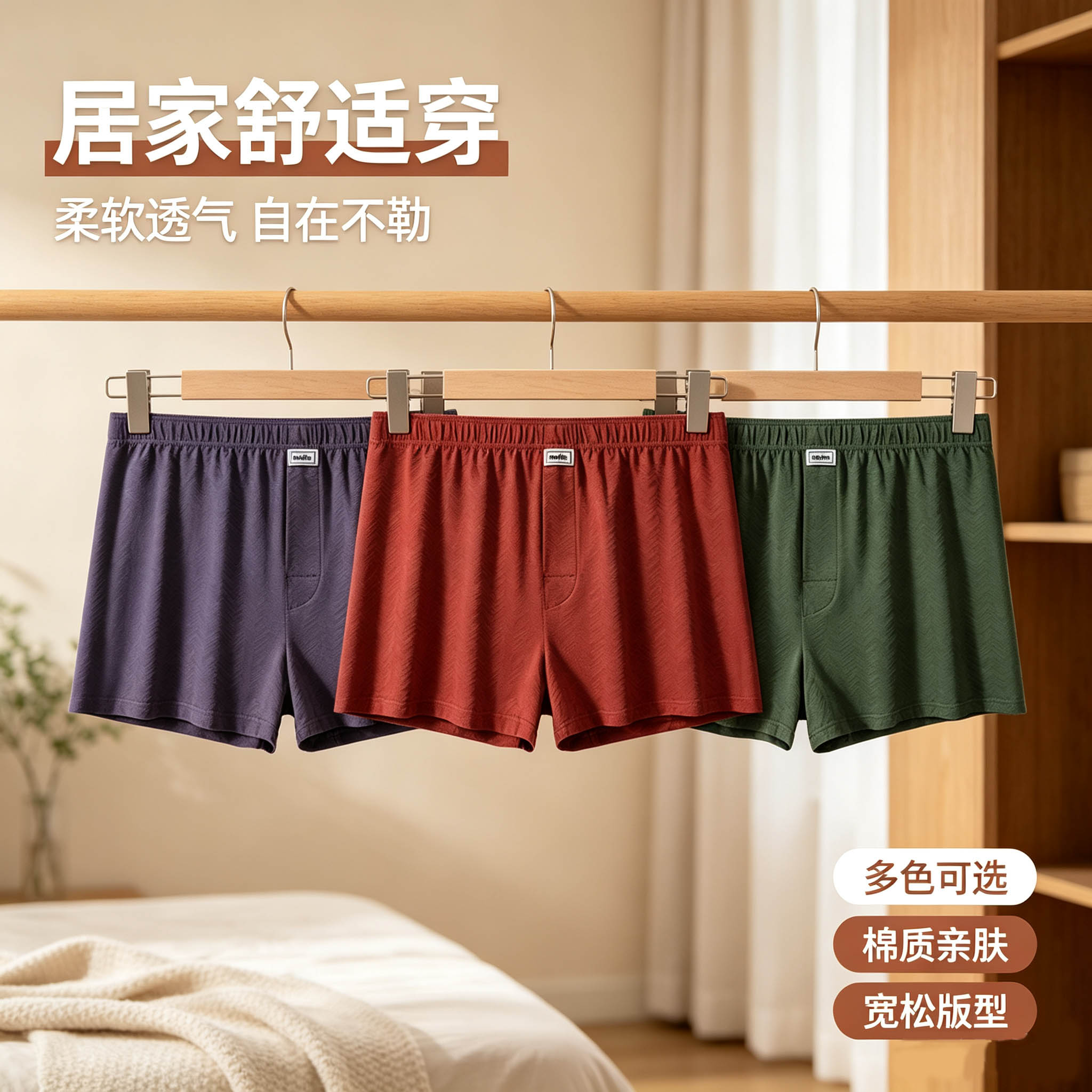 男士纯棉透气大码阿罗平角内裤男