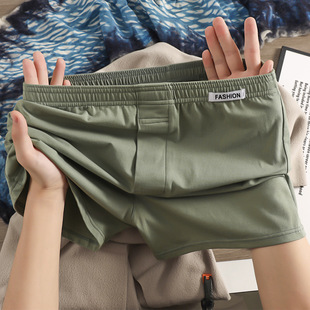 阿罗裤 休闲短裤 纯棉内裤 平角裤 头 舒适宽松中腰青年简约居家裤 男士