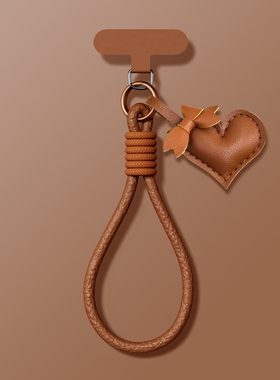 【高品质】美拉棕手机壳挂绳斜挎新款手腕编织短绳防丢橙色便携女高档垫片双扣绳适用苹果华为手机壳挂绳东