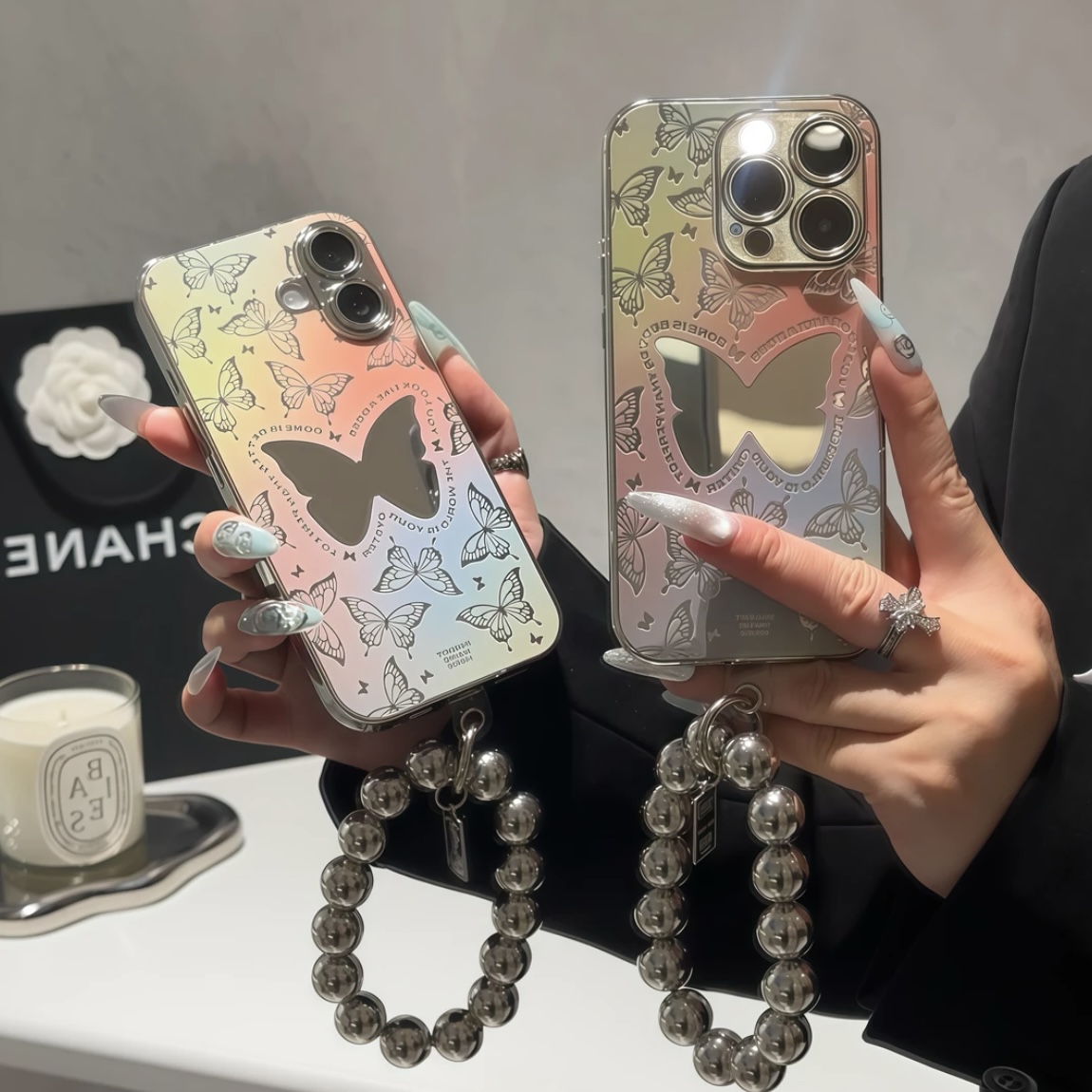 适用苹果16手机壳iPhone16promax女新款15pro小清新蝴蝶14plus高级感镜面13pm小众12防摔保护套11全包镜头JJ