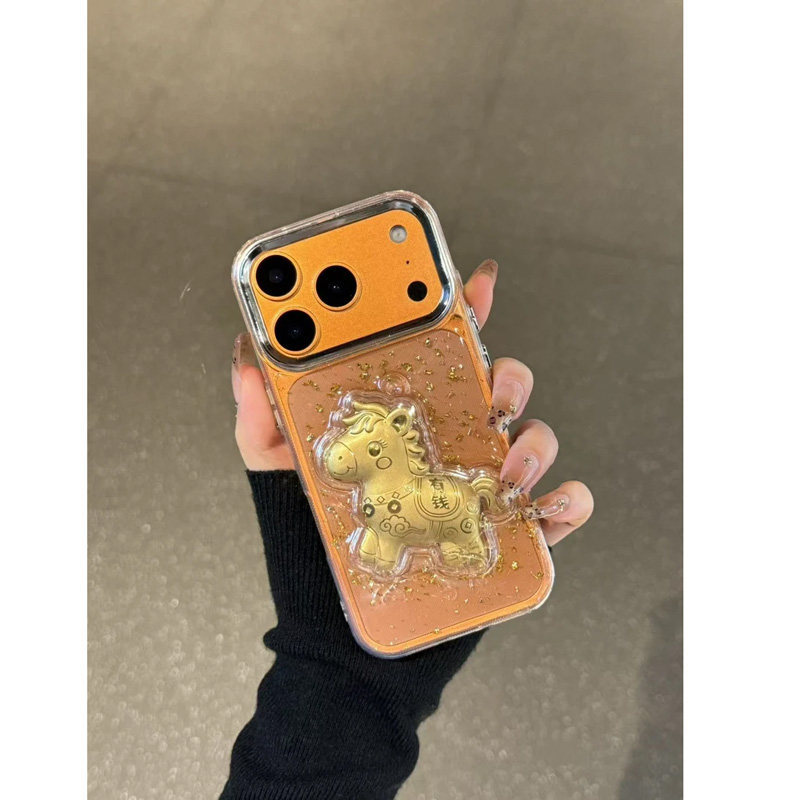 适用苹果17手机壳iPhone17promax女新款16pro金箔15男情侣高级感14plus马上有钱13pm透明外壳12防摔保护套豪