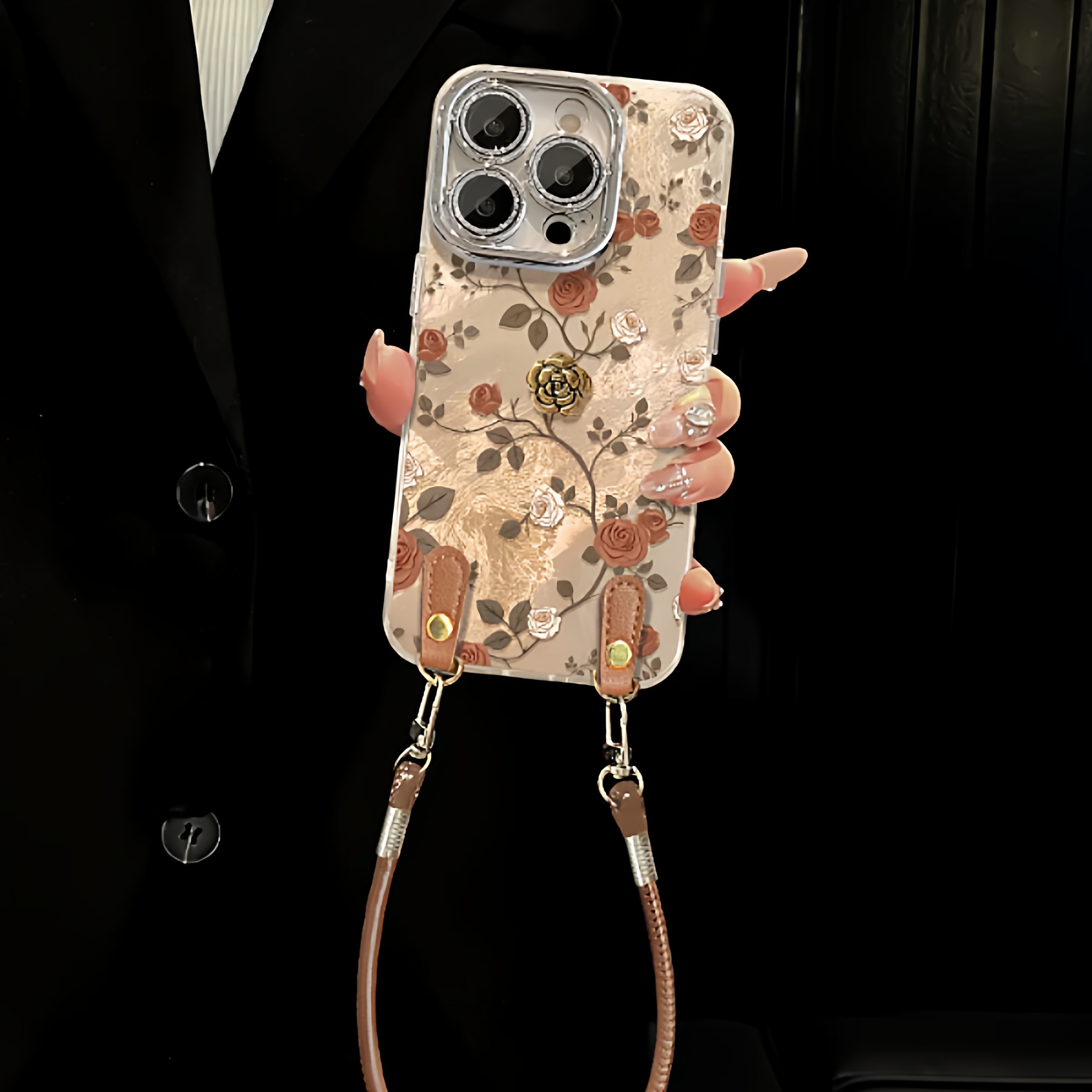 适用苹果17手机壳带挂绳iPhone17promax女新款16pro高级感15plus自带全包镜头膜14小清新13pm防摔12保护套豪