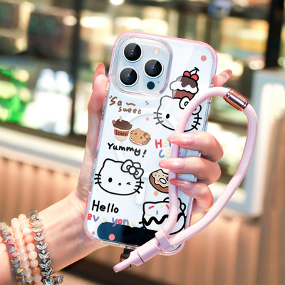 适用于苹果16手机壳iPhone16promax女新款带斜跨挂绳15透明磁吸14小众高级感13超好看可调节手绳防摔保护套东