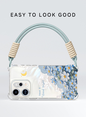 适用于夏日新款oppoReno14pro女Reno14带斜挎绳13镜头全包12pro高级感透明软壳11超好看10pro+防摔保护套零