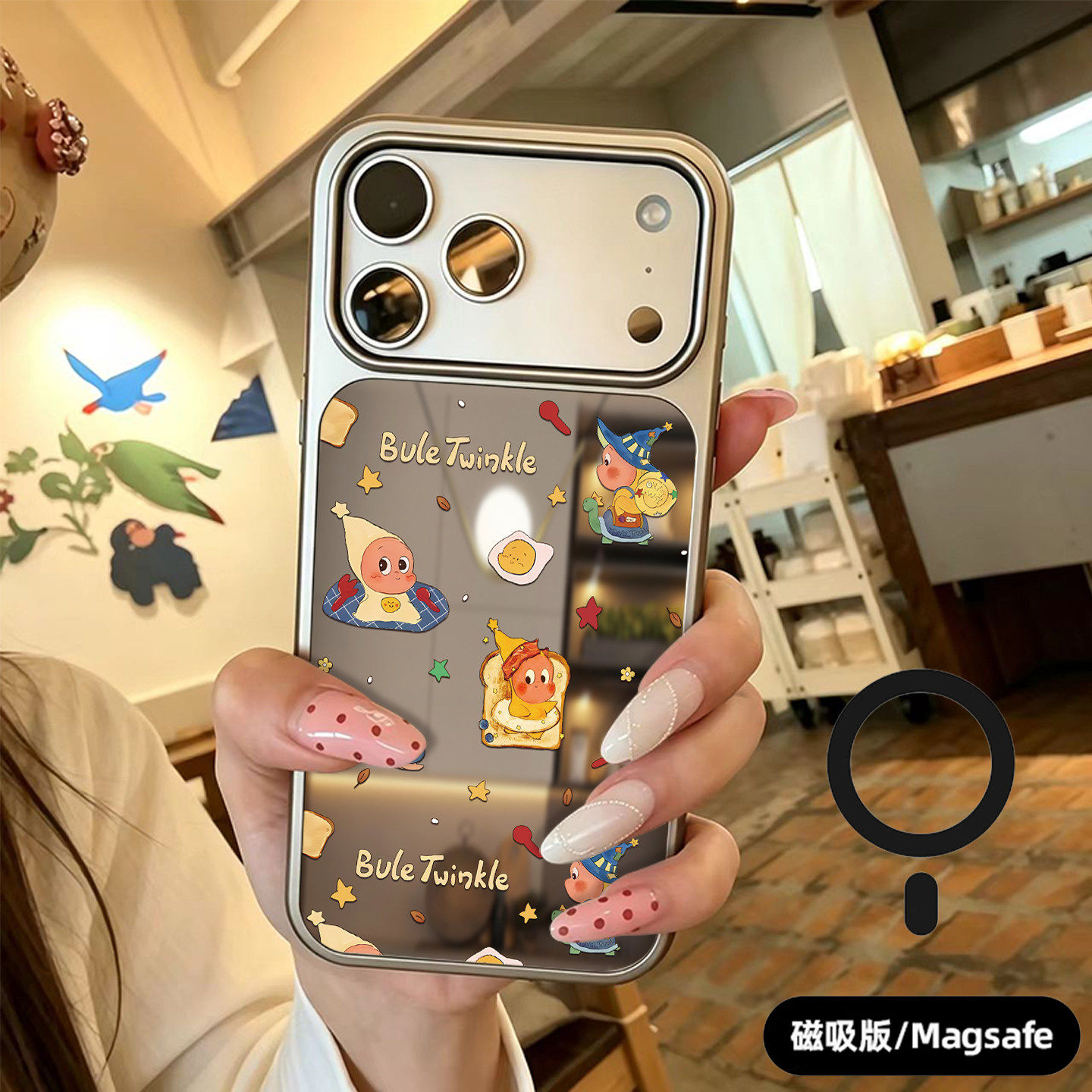 适用苹果17手机壳iphone17promax新款女16pro磁吸15plus卡通带镜子14小众高级感13镜头加高12防摔11保护壳燕