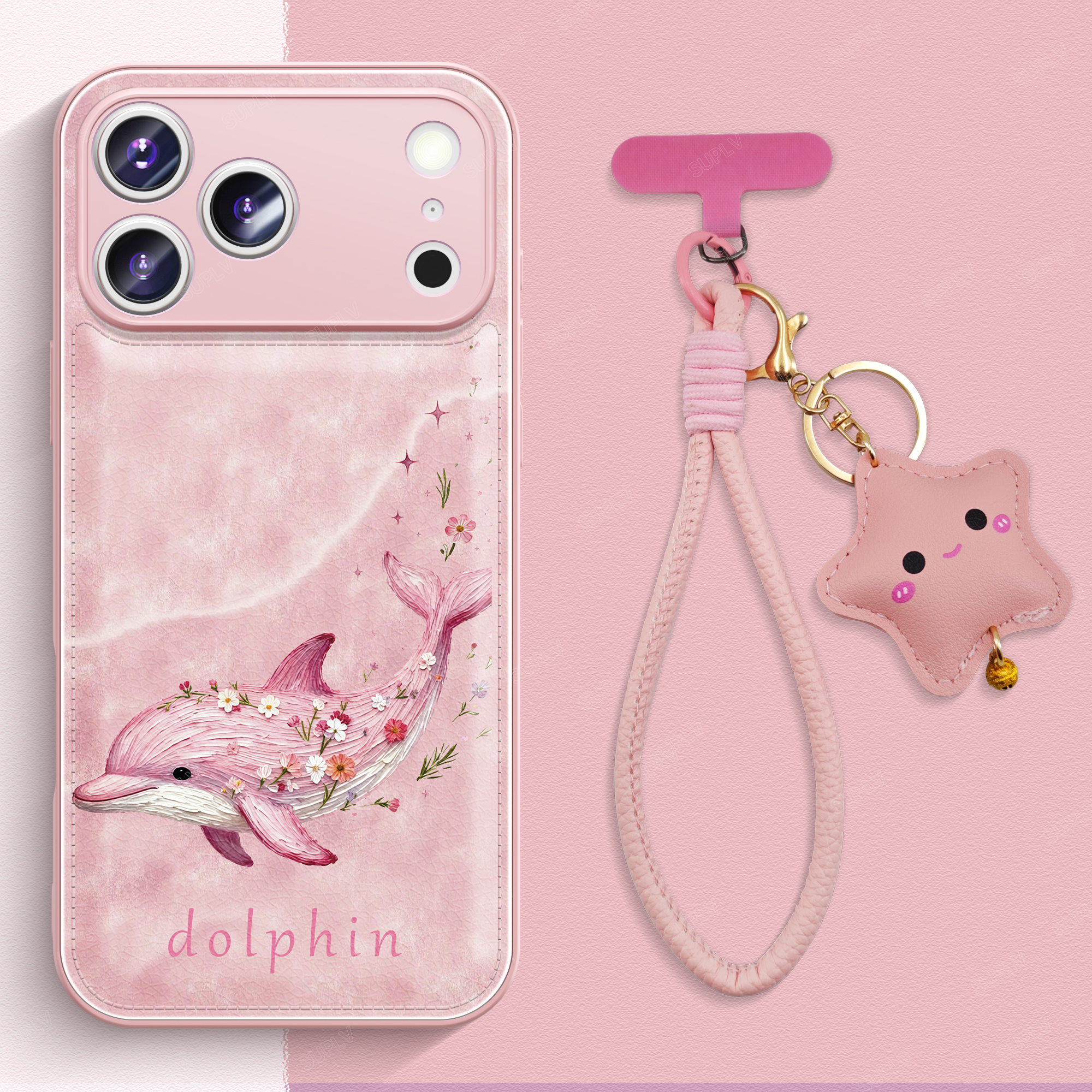 【秋冬好运海豚】小羊皮手机壳