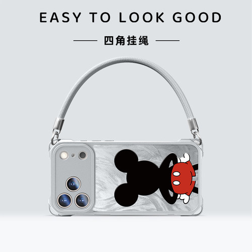 适用苹果17promax挂绳手机壳iPhone17新款轻奢女16pro高级感小众15plus带手绳14全包防摔软壳13外壳保护套零