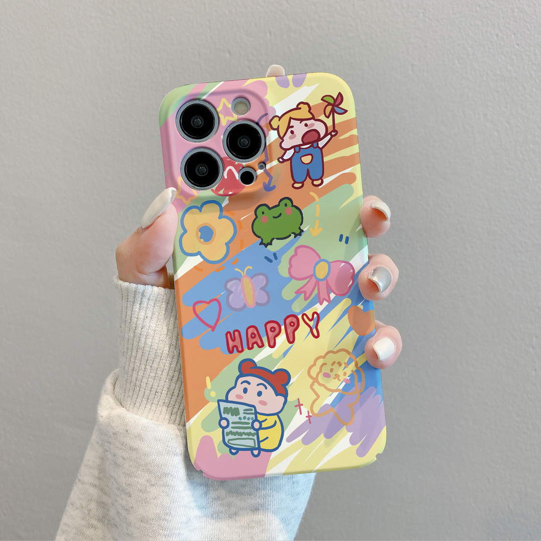 【可爱涂鸦系列】彩色撞色手机壳