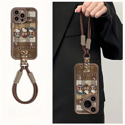 适用苹果17手机壳秋冬iPhone17promax女新款16pro小羊皮15镜头全包14plus卡通可爱13pm带挂绳12防摔保护套豪