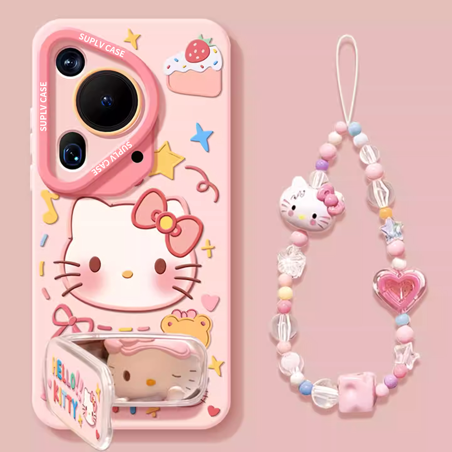 【爆款kt猫支架手链华为手机壳】