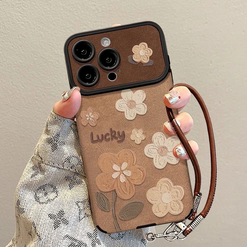 适用苹果17promax新款手机壳iPhone17高级感小众女16pro秋冬轻奢15plus独特好看14皮质13全包12挂绳保护套豪