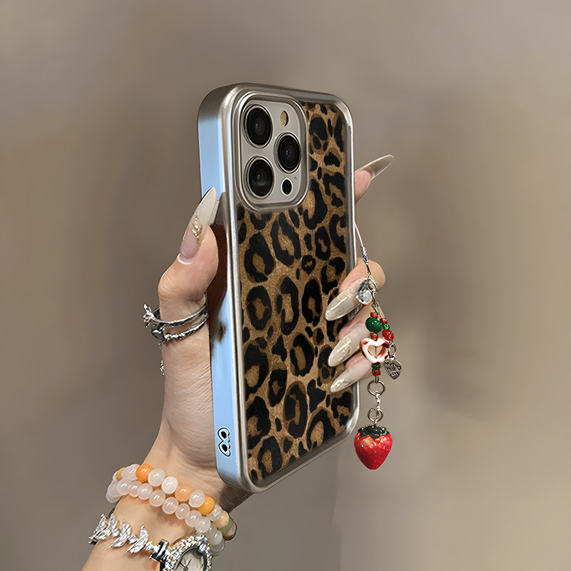 适用苹果16手机壳秋冬iphone16promax新款豹纹全包保护套15plus小众高级感14Pro小羊皮13pm女12防摔11软壳lv
