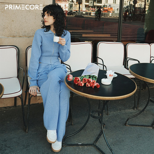 PRIMECORE华夫格直筒休闲裤