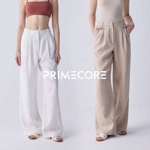 PRIMECORE女夏季全亚麻裤阔腿