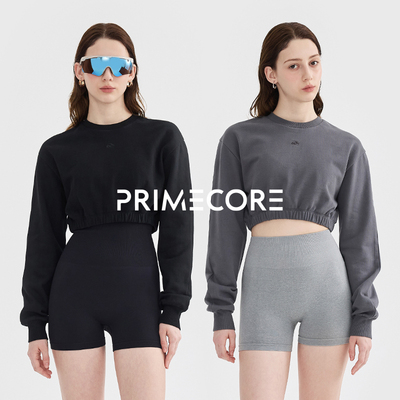 PRIMECORE圆领超短收腰卫衣显瘦