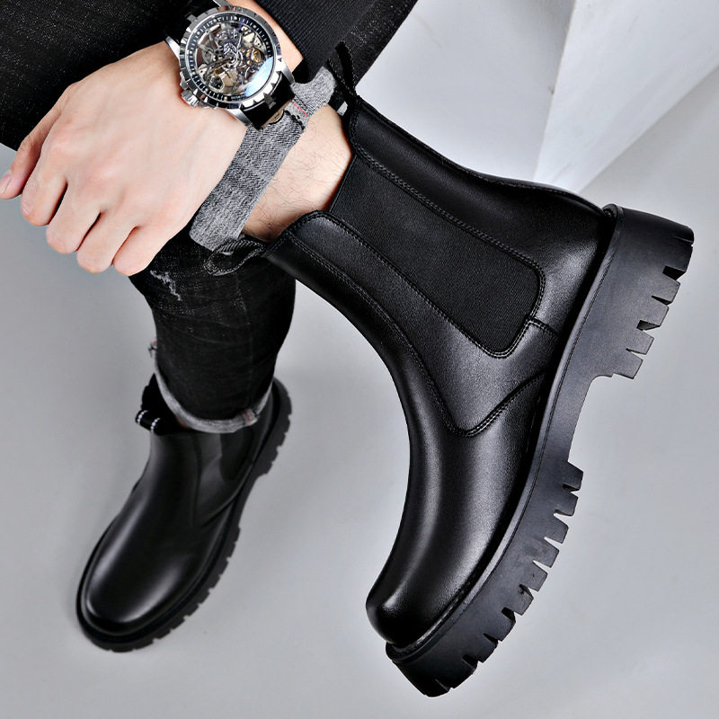 特大码男鞋2025年春秋季新款复古马丁靴英伦风潮男短靴户外工装靴