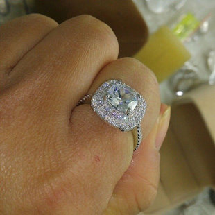 White Gold color Diamond Jewelry Ring for Women Accessories