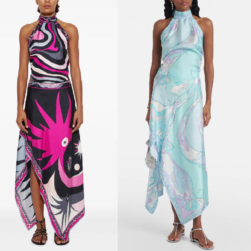 Open back top, irregular half skirt, two-piece set