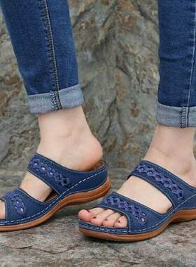 Summer Women Flat Sandals Plus size Home Beach Slip On Shoes